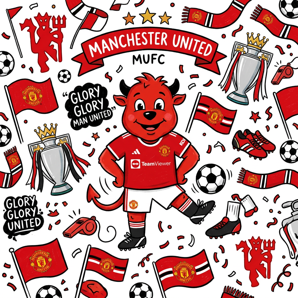 Manchester United Maskot Toppers Drinktoppers 6 stk Ø8 cm