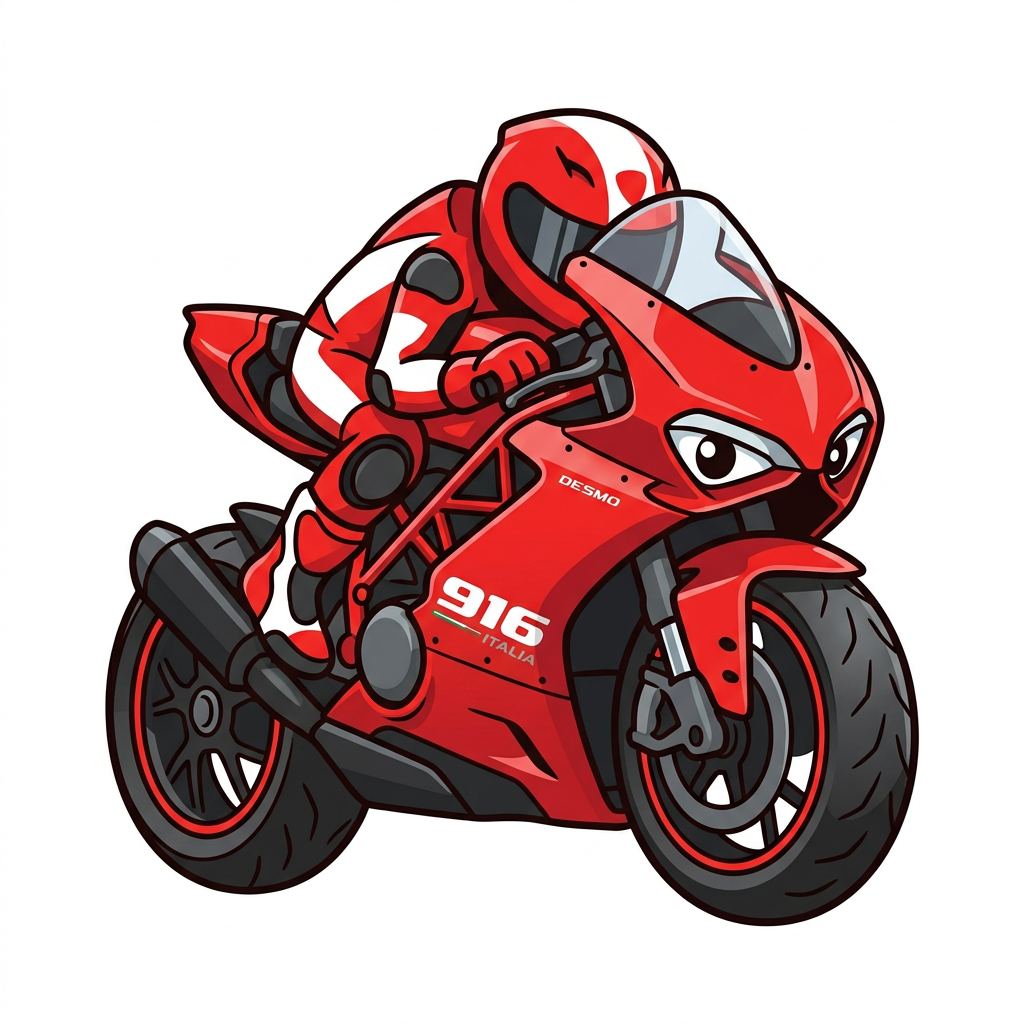 Rød racer Ducati Toppers Drinktoppers 6 stk Ø8 cm