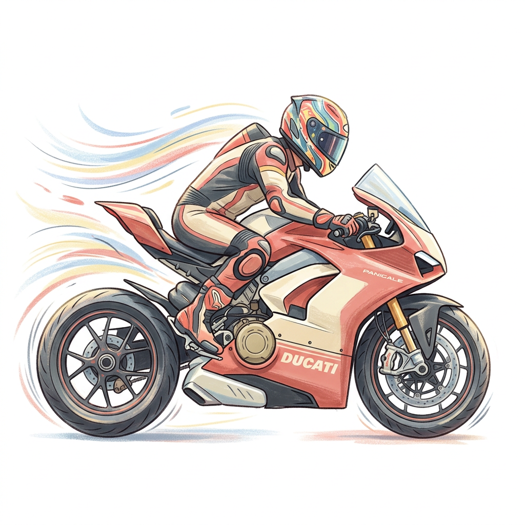 Hurtig Ducati Rytter Toppers Drinktoppers 6 stk Ø8 cm