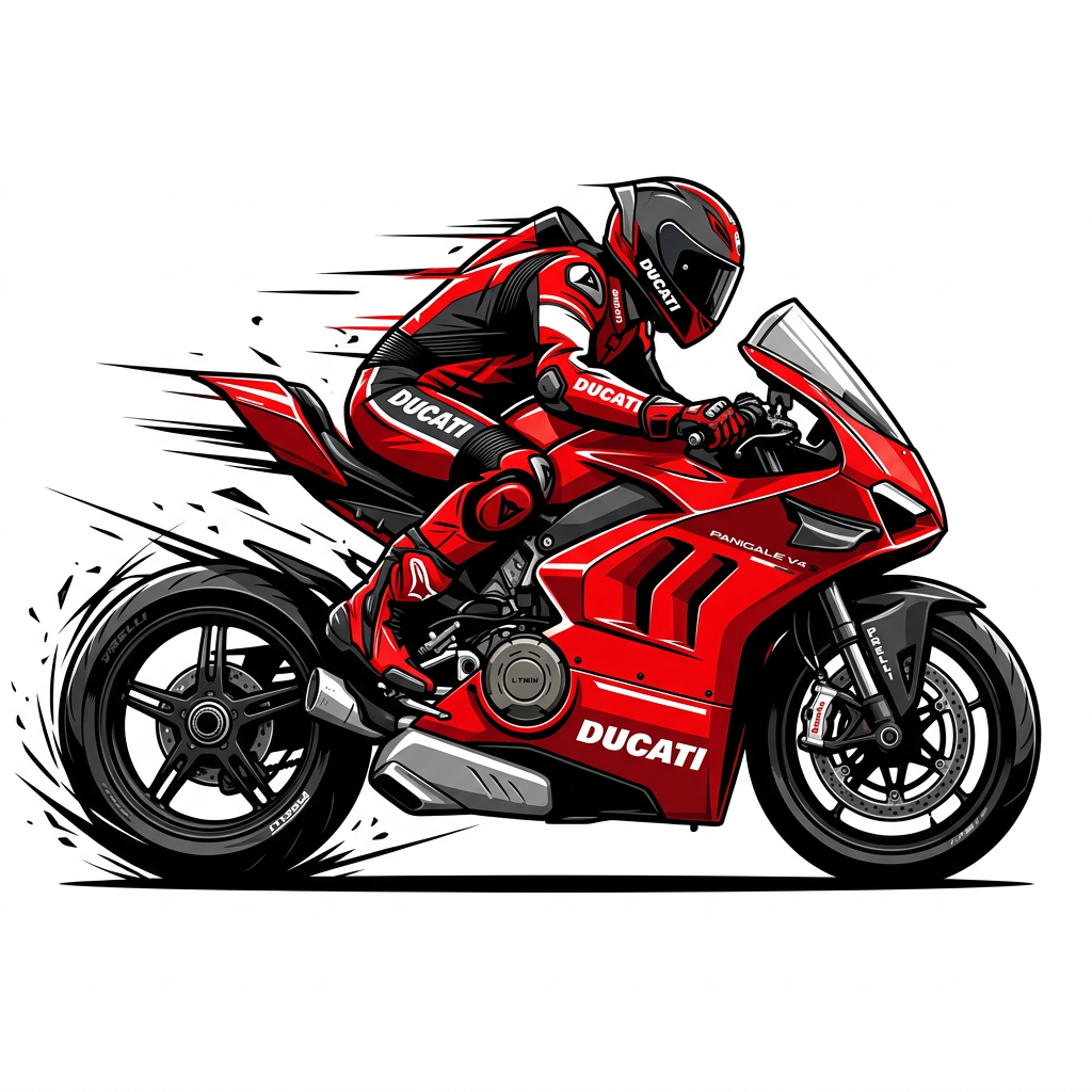 Rød Ducati Ræs Toppers Drinktoppers 6 stk Ø8 cm