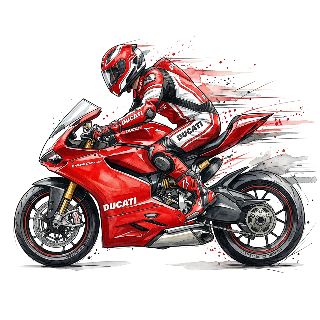 Ducati racerfart Toppers Drinktoppers 6 stk Ø8 cm