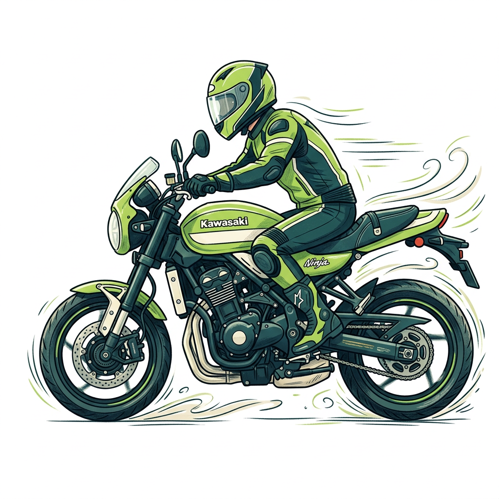 Grøn Kawasaki Ninja Toppers Drinktoppers 6 stk Ø8 cm