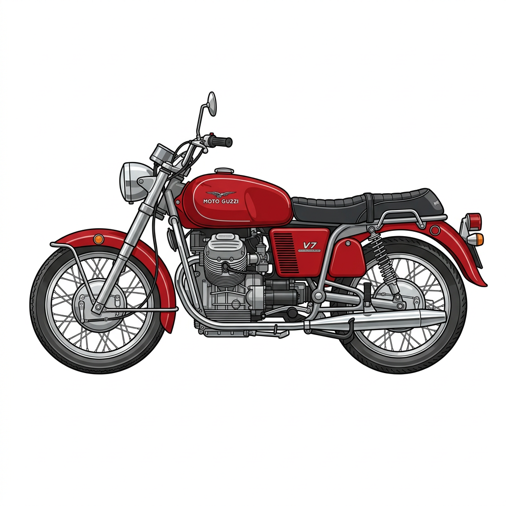 Rød Guzzi V7 Toppers Drinktoppers 6 stk Ø8 cm