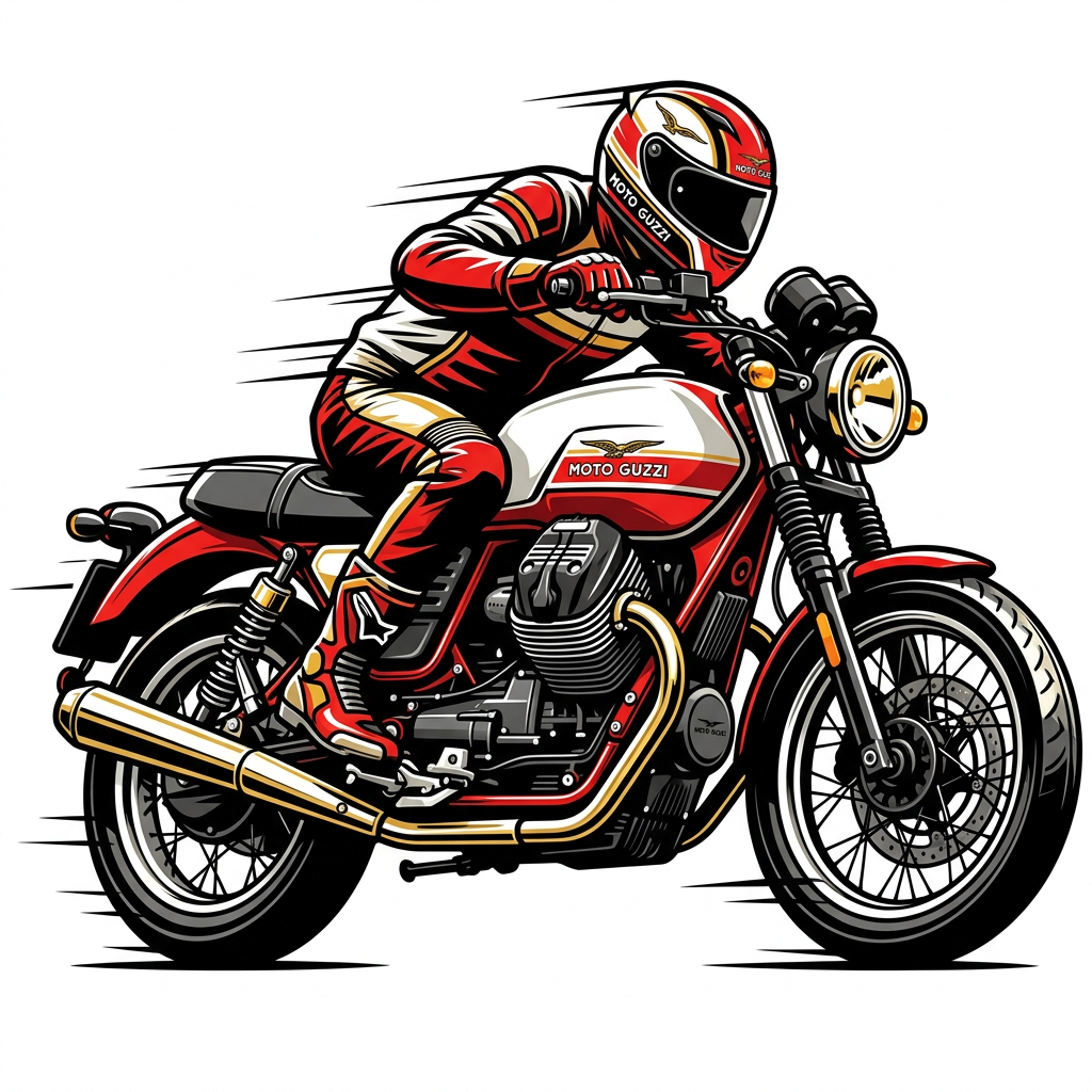 Guzzi Racer fart Toppers Drinktoppers 6 stk Ø8 cm