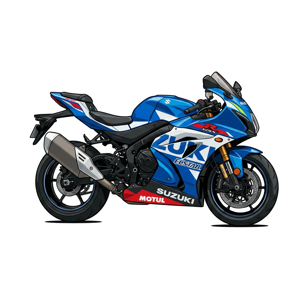 Blå Suzuki GSX-R Toppers Drinktoppers 6 stk Ø8 cm