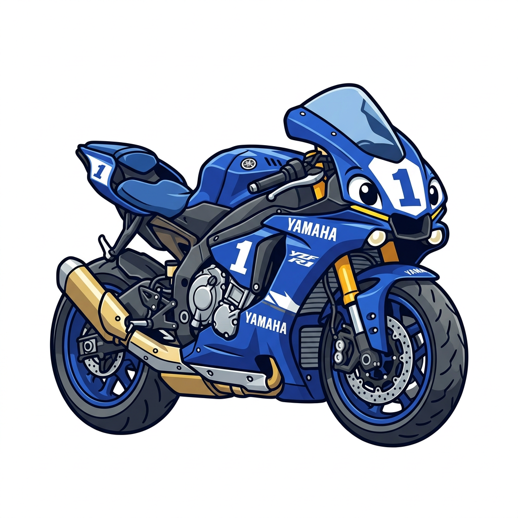 Blå Yamaha Racer Toppers Drinktoppers 6 stk Ø8 cm