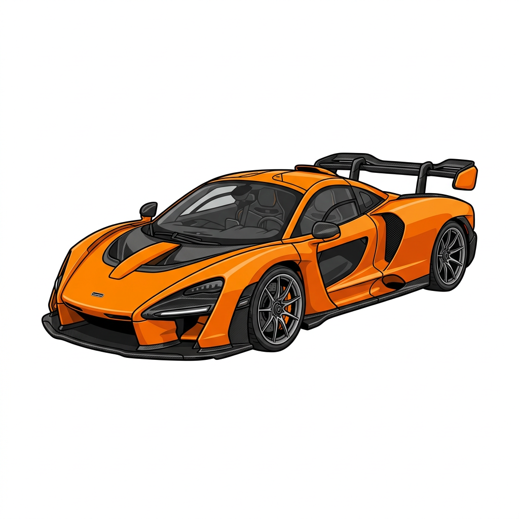 Orange McLaren Superbil Toppers Drinktoppers 6 stk Ø8 cm