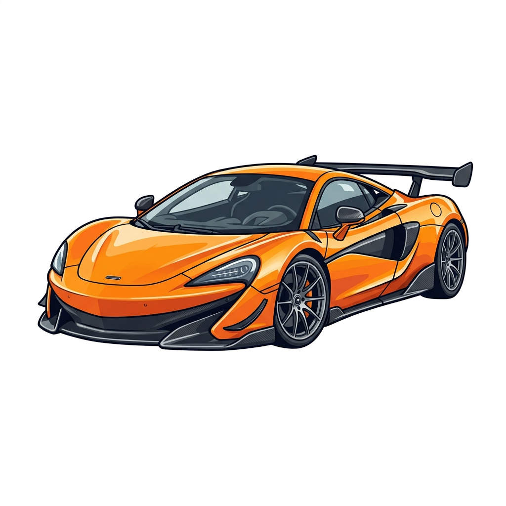Orange McLaren Sportsvogn Toppers Drinktoppers 6 stk Ø8 cm