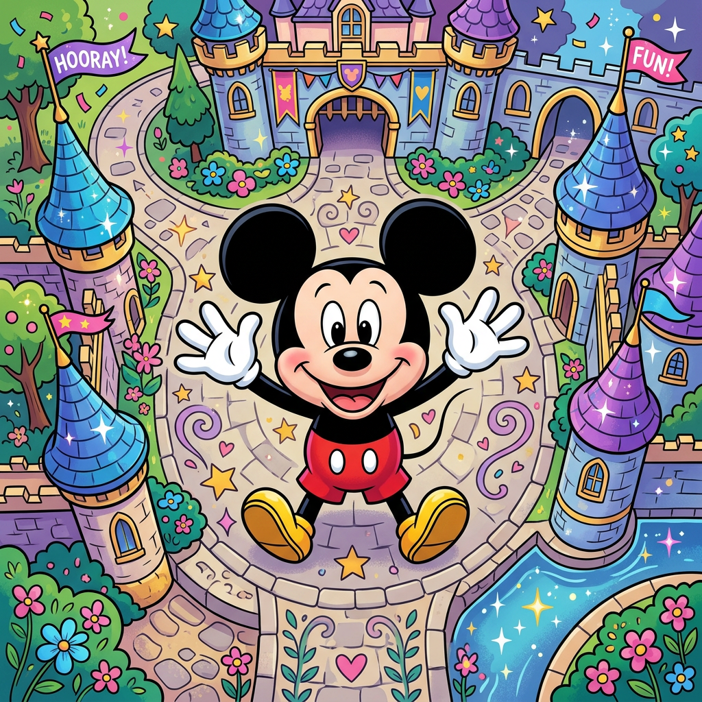 Mickey på Slottet Toppers Drinktoppers 6 stk Ø8 cm