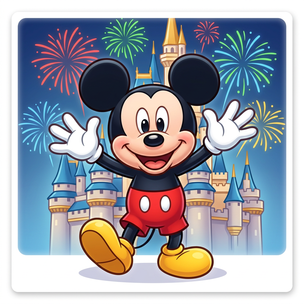 Mickeys festfyrværkeri slot Toppers Drinktoppers 6 stk Ø8 cm