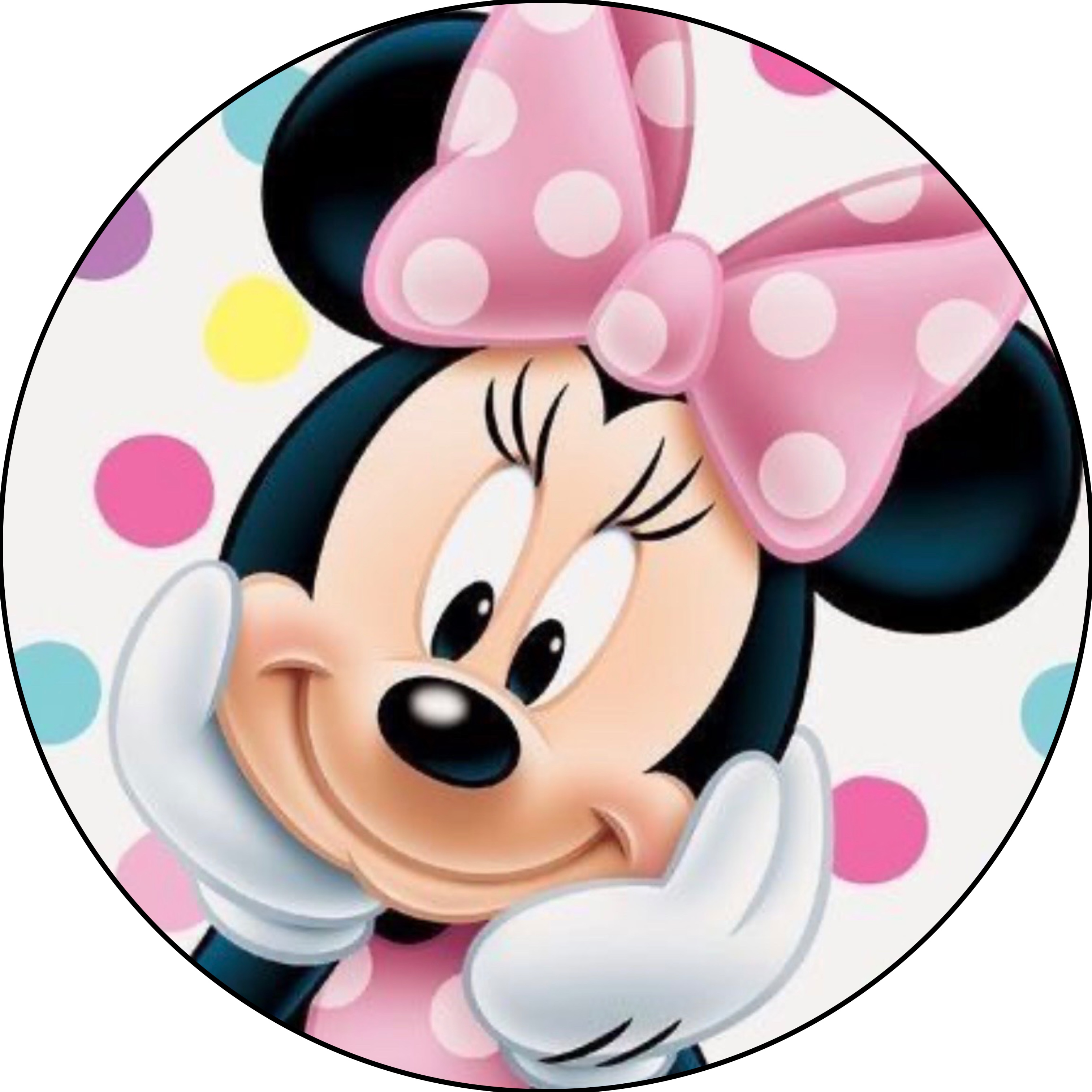 Minnie med sløjfe Toppers Drinktoppers 6 stk Ø8 cm