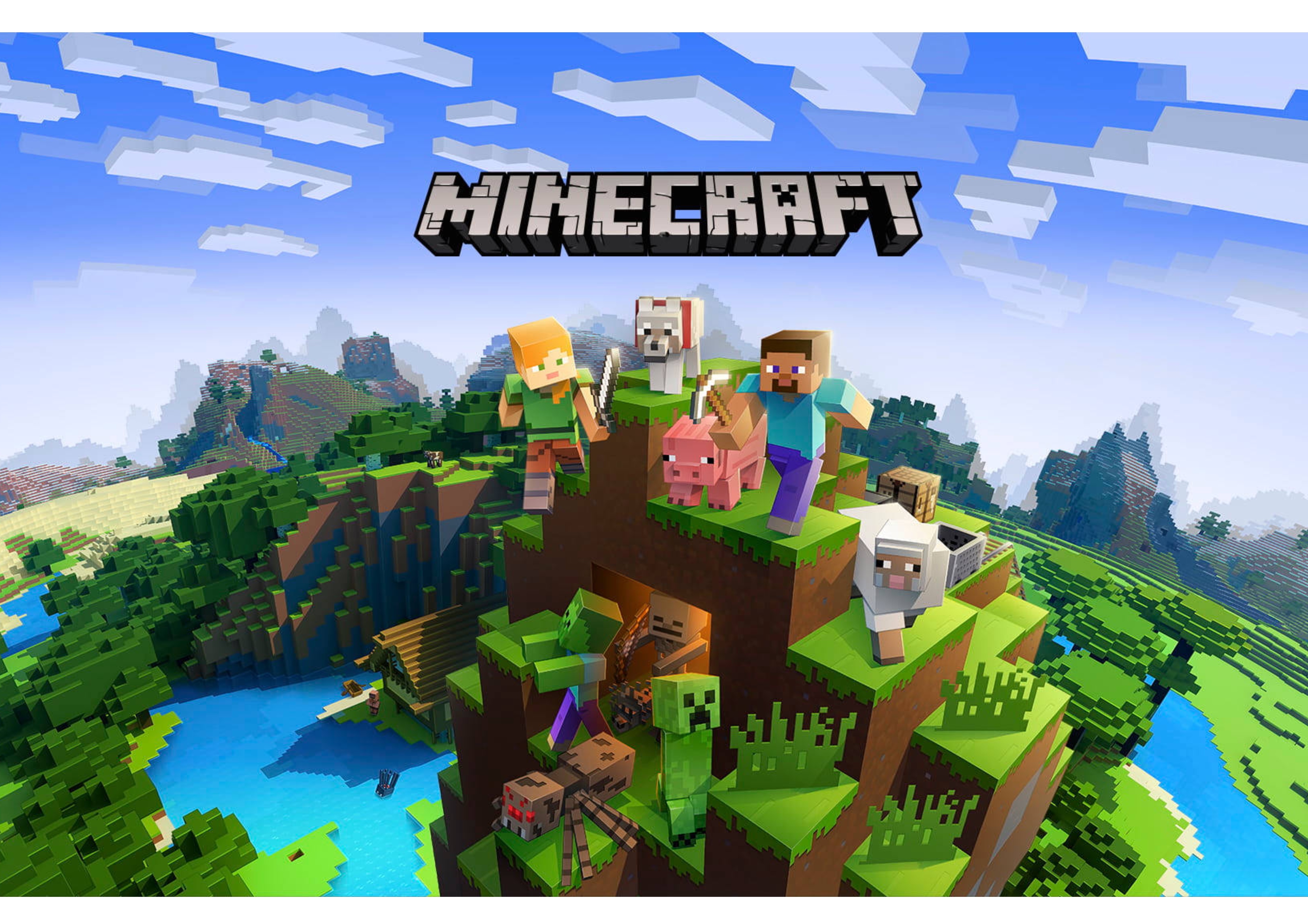 Minecraft verdenskort figurer Toppers Drinktoppers 6 stk Ø8 cm