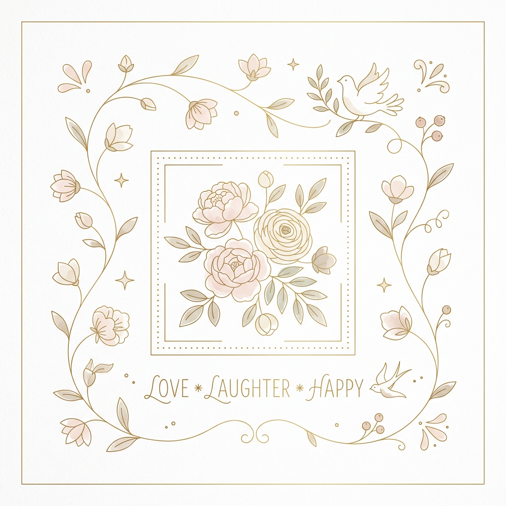Elegant Blomster Dans Toppers Drinktoppers 6 stk Ø8 cm