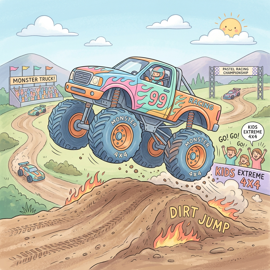 Monster Truck Hop Toppers Drinktoppers 6 stk Ø8 cm