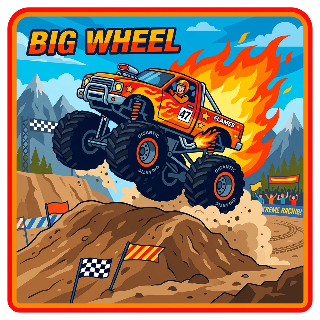 Flammende Monster Truck 3 Toppers Drinktoppers 6 stk Ø8 cm