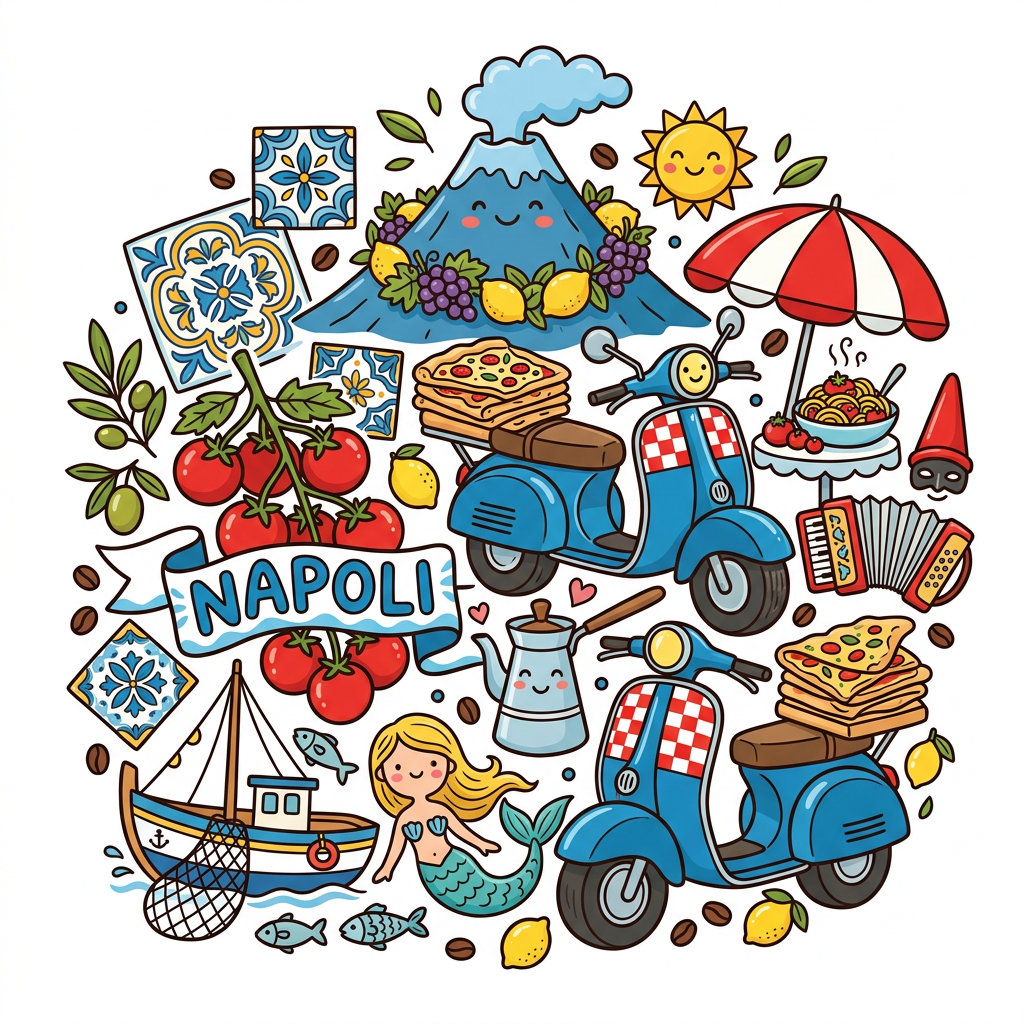 Napoli Eventyr Collage Toppers Drinktoppers 6 stk Ø8 cm