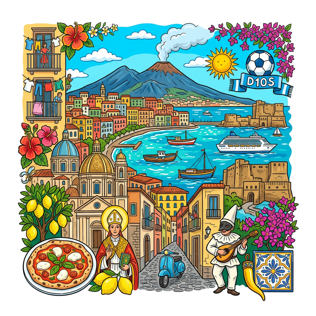 Napoli's Farverige Liv Toppers Drinktoppers 6 stk Ø8 cm