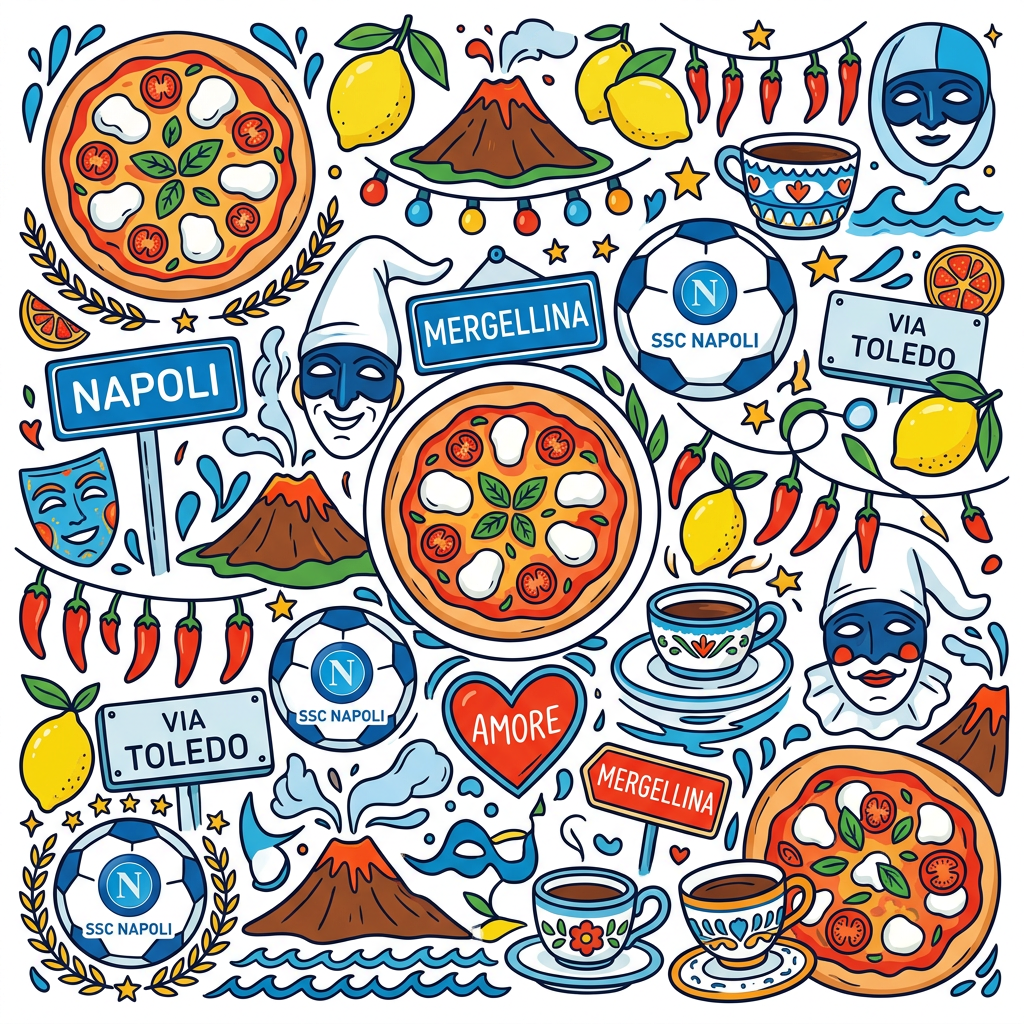 Napoli Pizza Vesuvius Toppers Drinktoppers 6 stk Ø8 cm