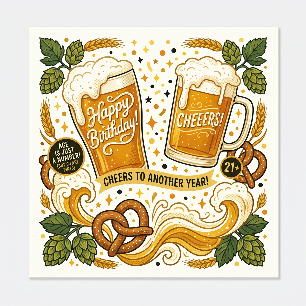 Ølkrus Humle Pretzels Toppers Drinktoppers 6 stk Ø8 cm