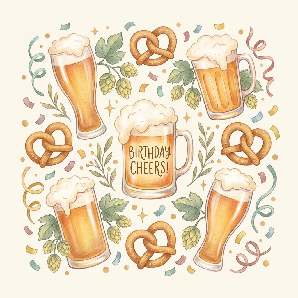 Birthday Cheers Krus Toppers Drinktoppers 6 stk Ø8 cm