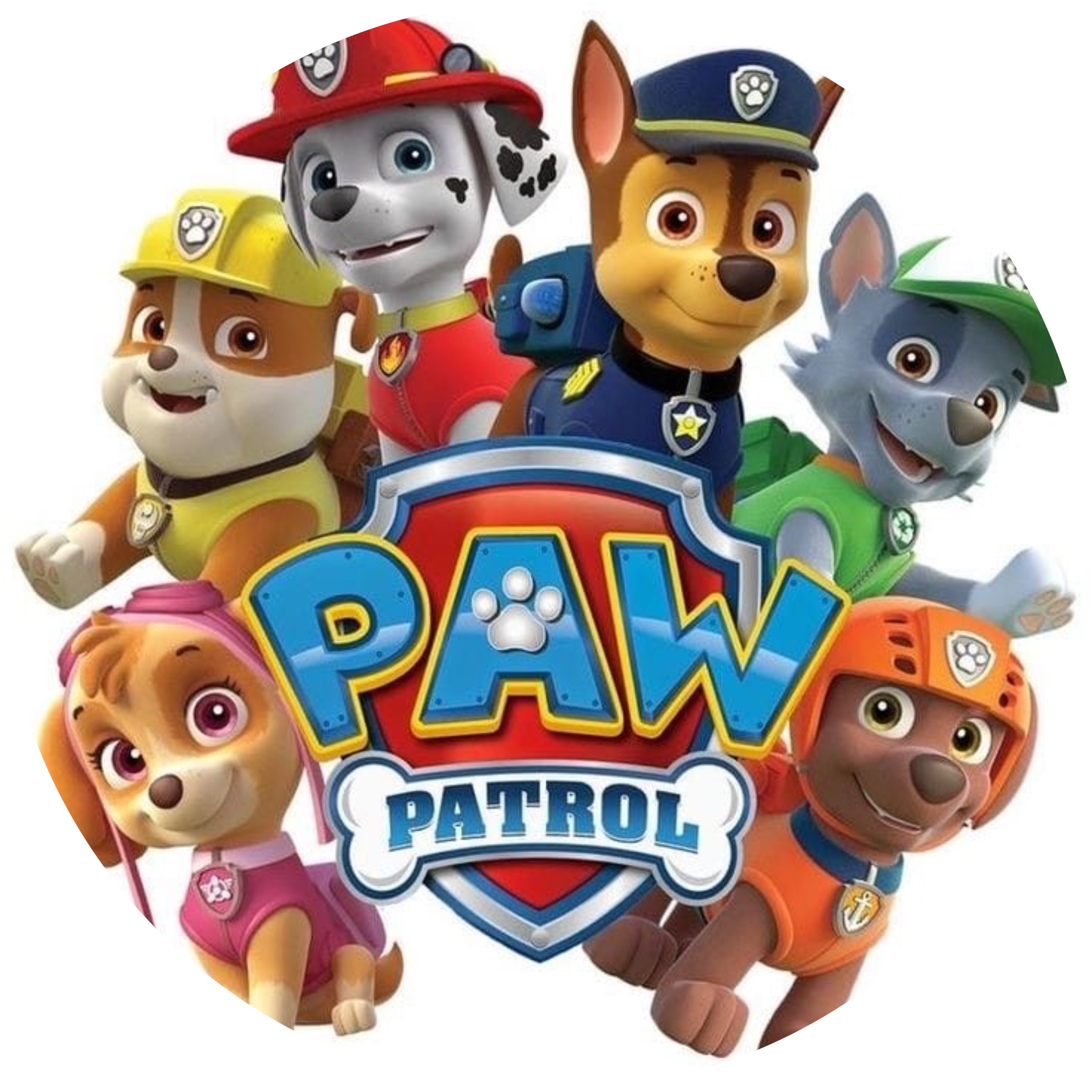 Hele Paw Patrol holdet Toppers Drinktoppers 6 stk Ø8 cm