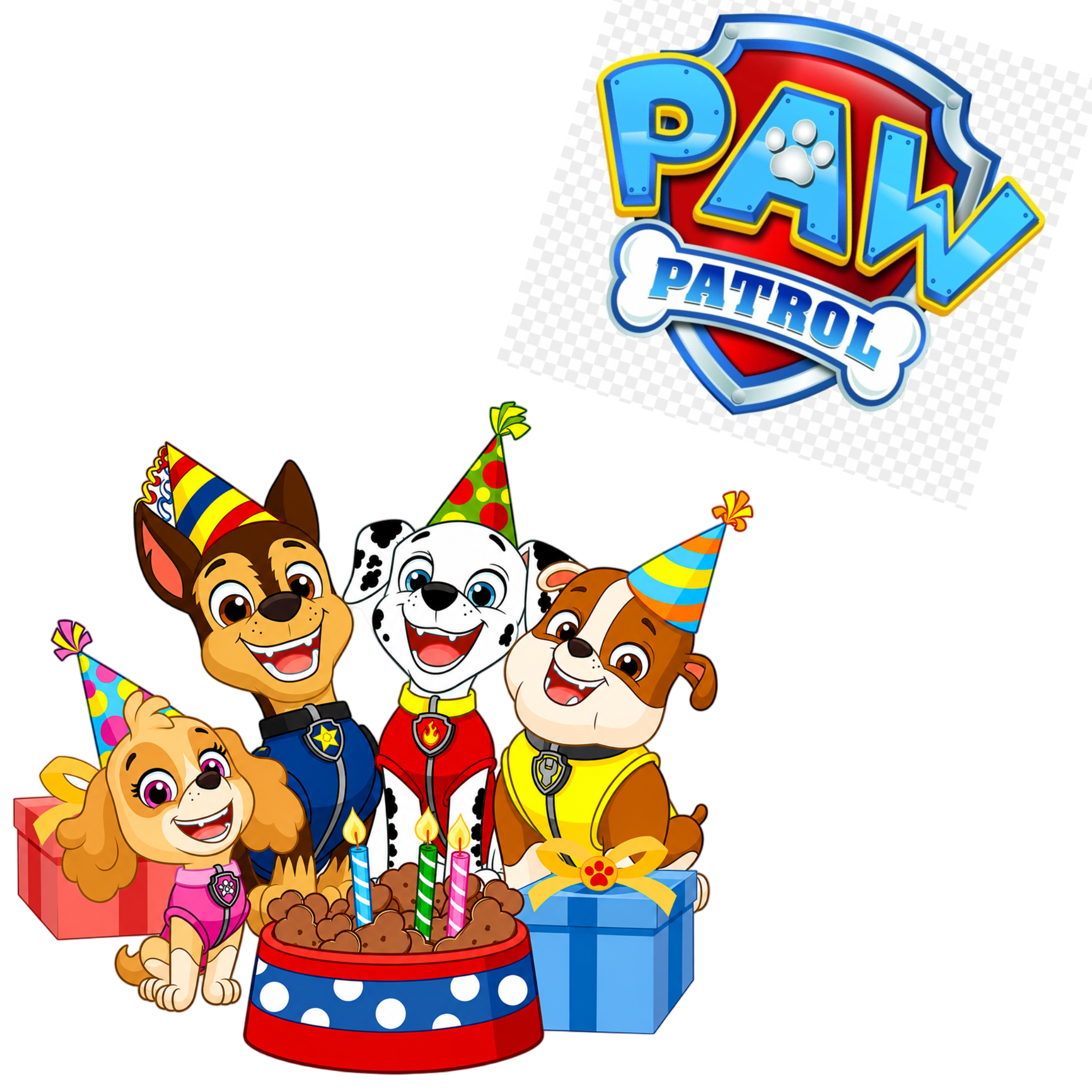 Paw Patrol Fødselsdag Toppers Drinktoppers 6 stk Ø8 cm