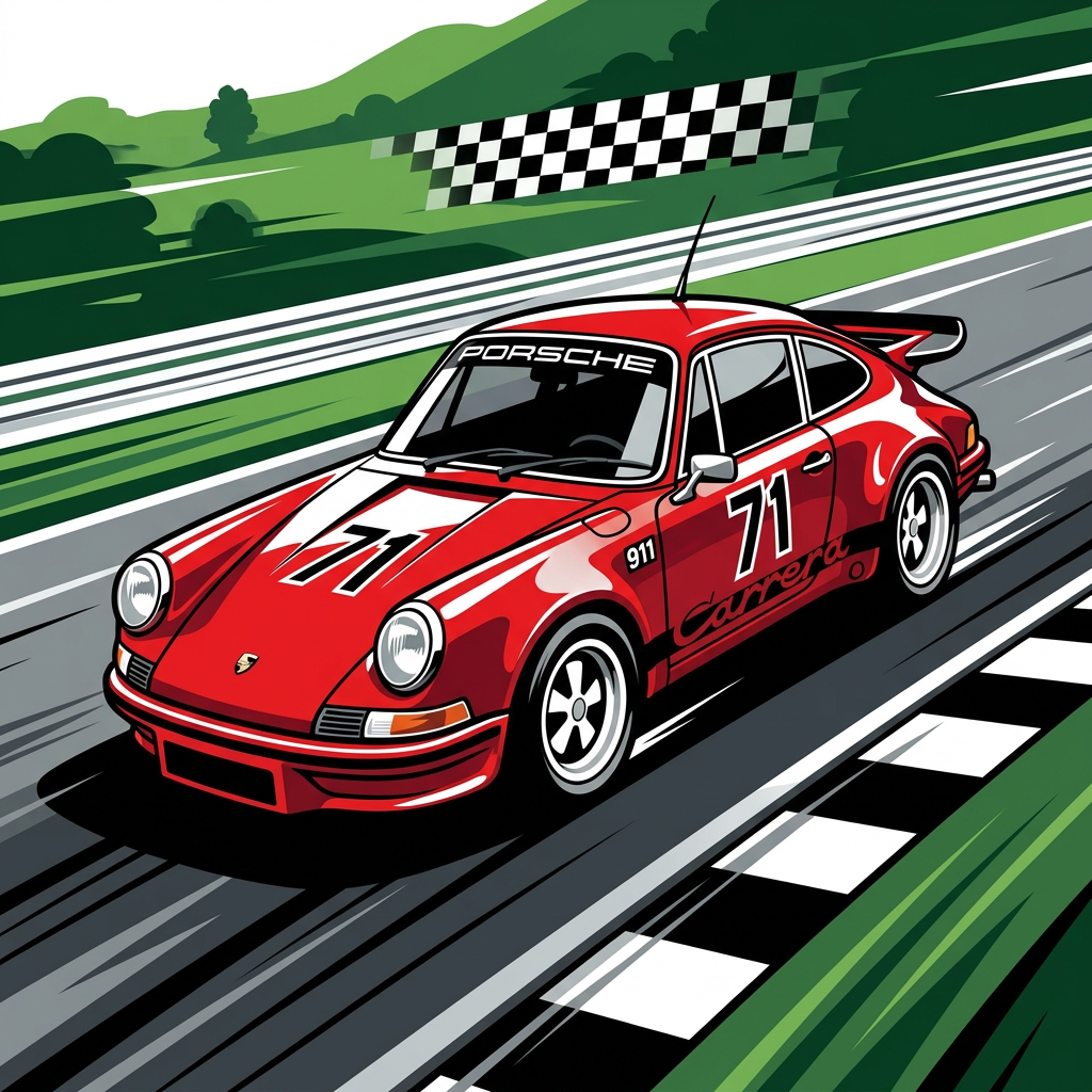 Rød Racer Porsche Toppers Drinktoppers 6 stk Ø8 cm