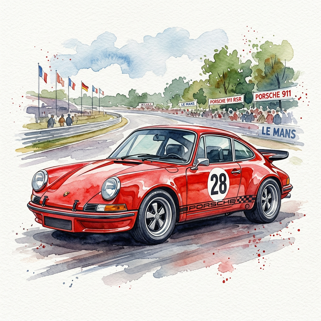 Rød Racer Porsche 2 Toppers Drinktoppers 6 stk Ø8 cm