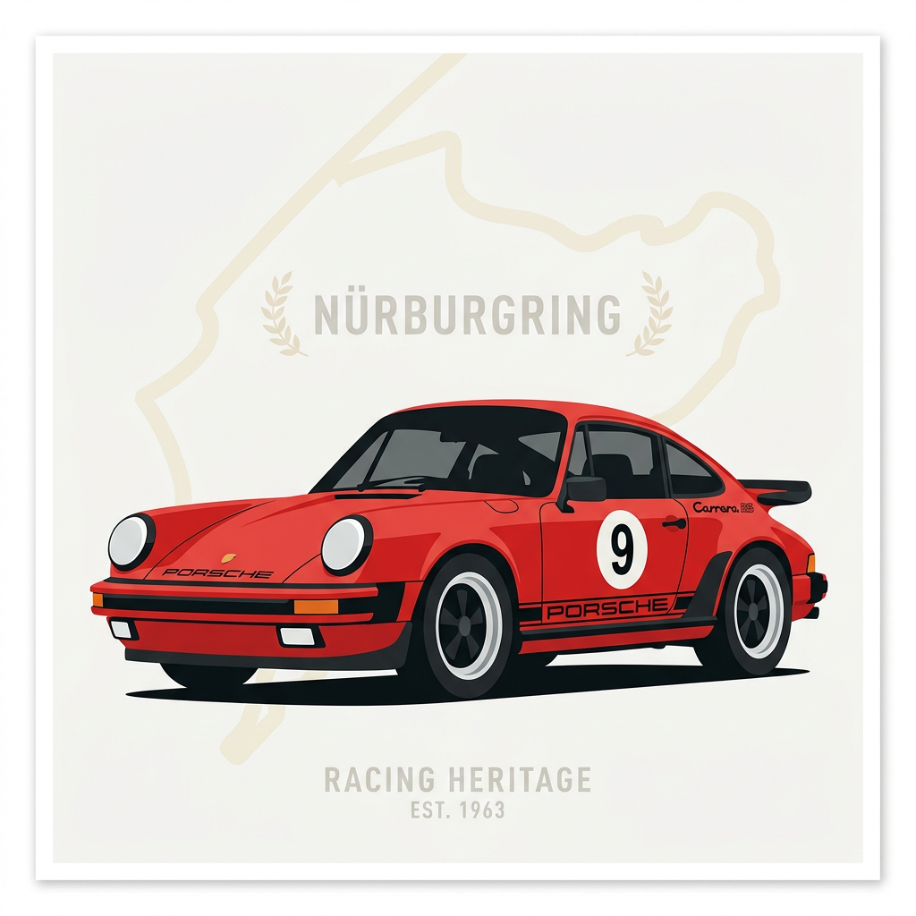 Rød racer Porsche 3 Toppers Drinktoppers 6 stk Ø8 cm