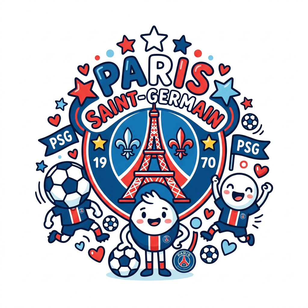 PSG Fodbold Glæde Toppers Drinktoppers 6 stk Ø8 cm