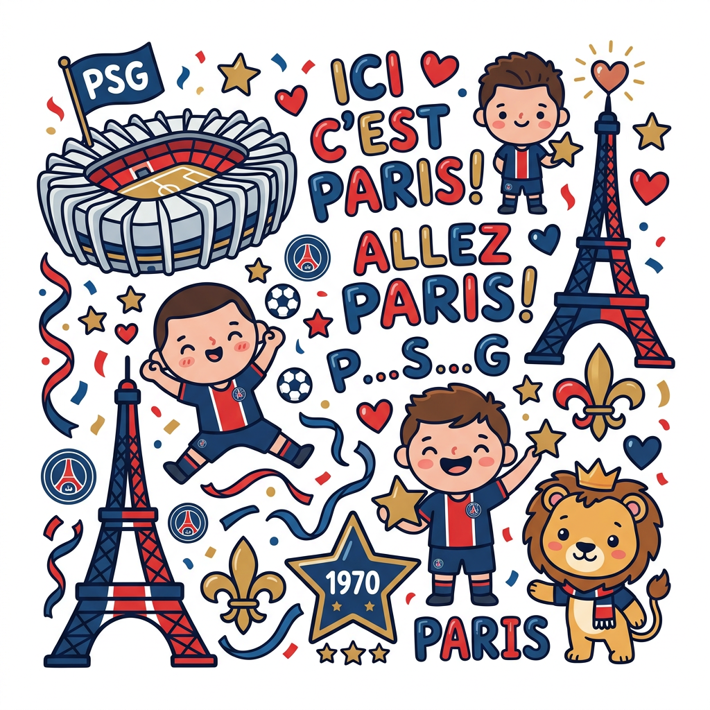 PSG Paris Spil Toppers Drinktoppers 6 stk Ø8 cm