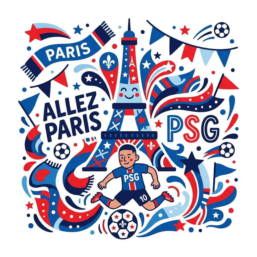 Paris fodboldfest Toppers Drinktoppers 6 stk Ø8 cm