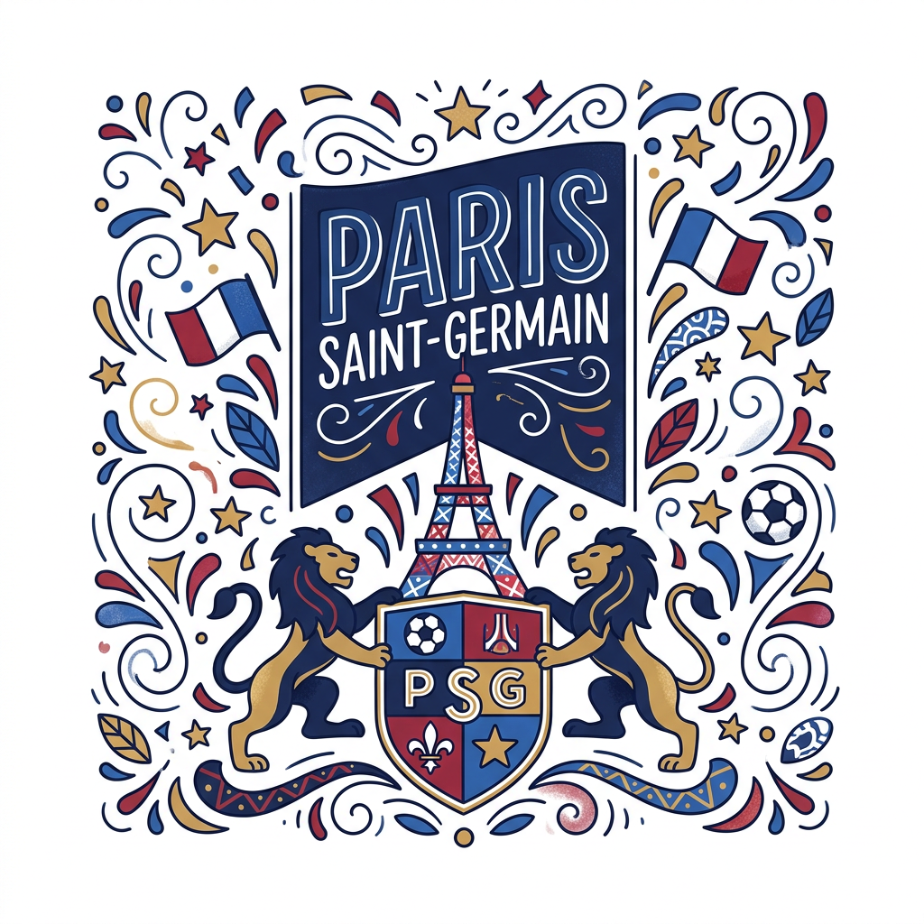 PSG Løve-Banner Toppers Drinktoppers 6 stk Ø8 cm