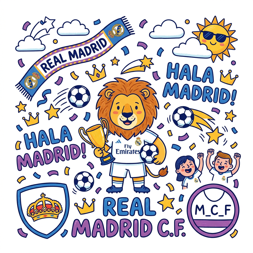 Real Madrid Fejring Toppers Drinktoppers 6 stk Ø8 cm
