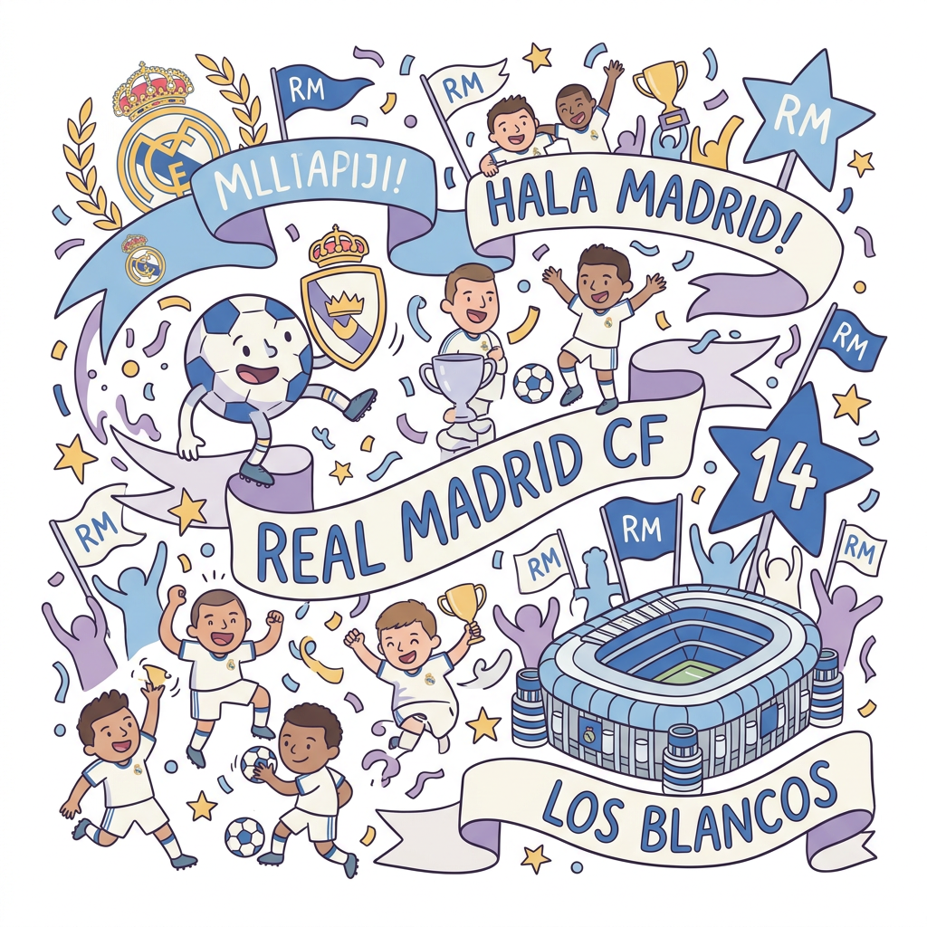 Real Madrid Glæde Toppers Drinktoppers 6 stk Ø8 cm
