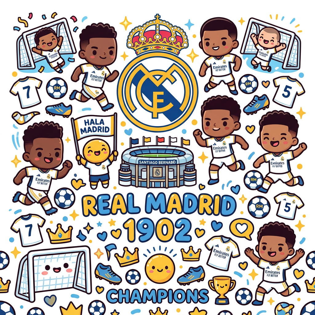 Real Madrid Champs Toppers Drinktoppers 6 stk Ø8 cm