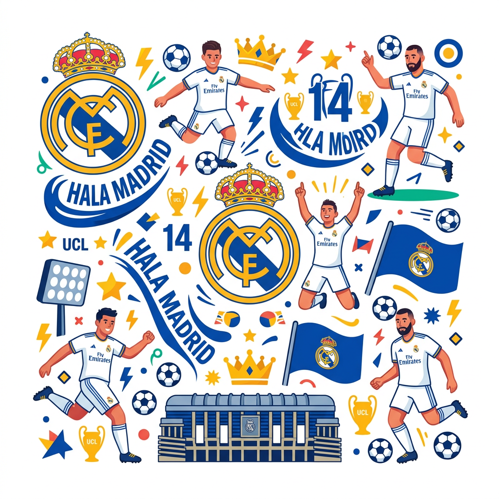 Hala Madrid Stjerner Toppers Drinktoppers 6 stk Ø8 cm