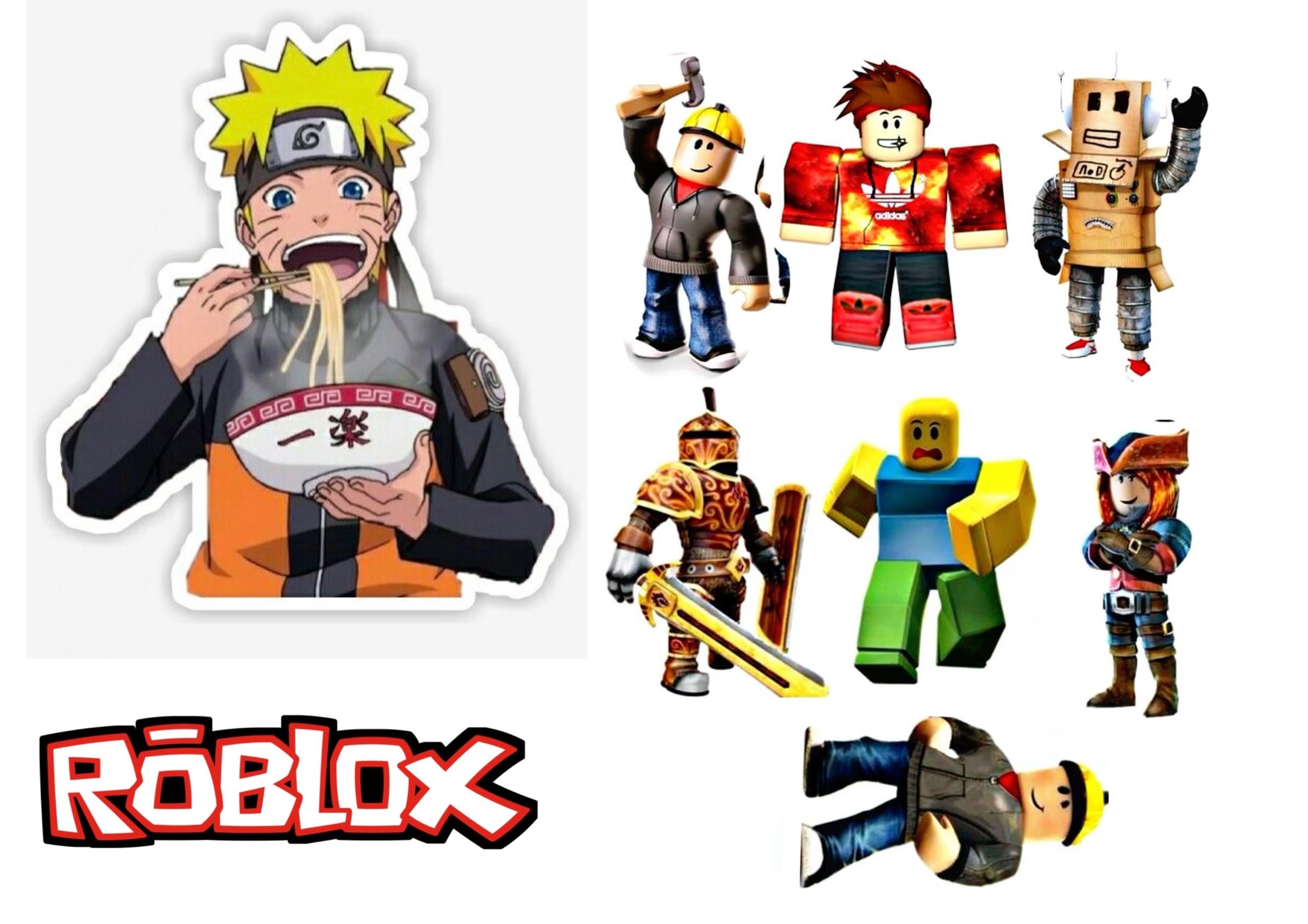Roblox ninjafigurer Toppers Drinktoppers 6 stk Ø8 cm