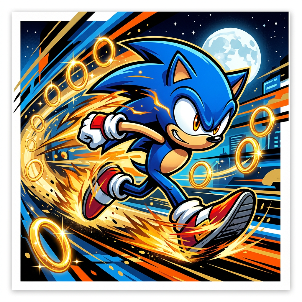 Sonic Lyntempo Fest Toppers Drinktoppers 6 stk Ø8 cm