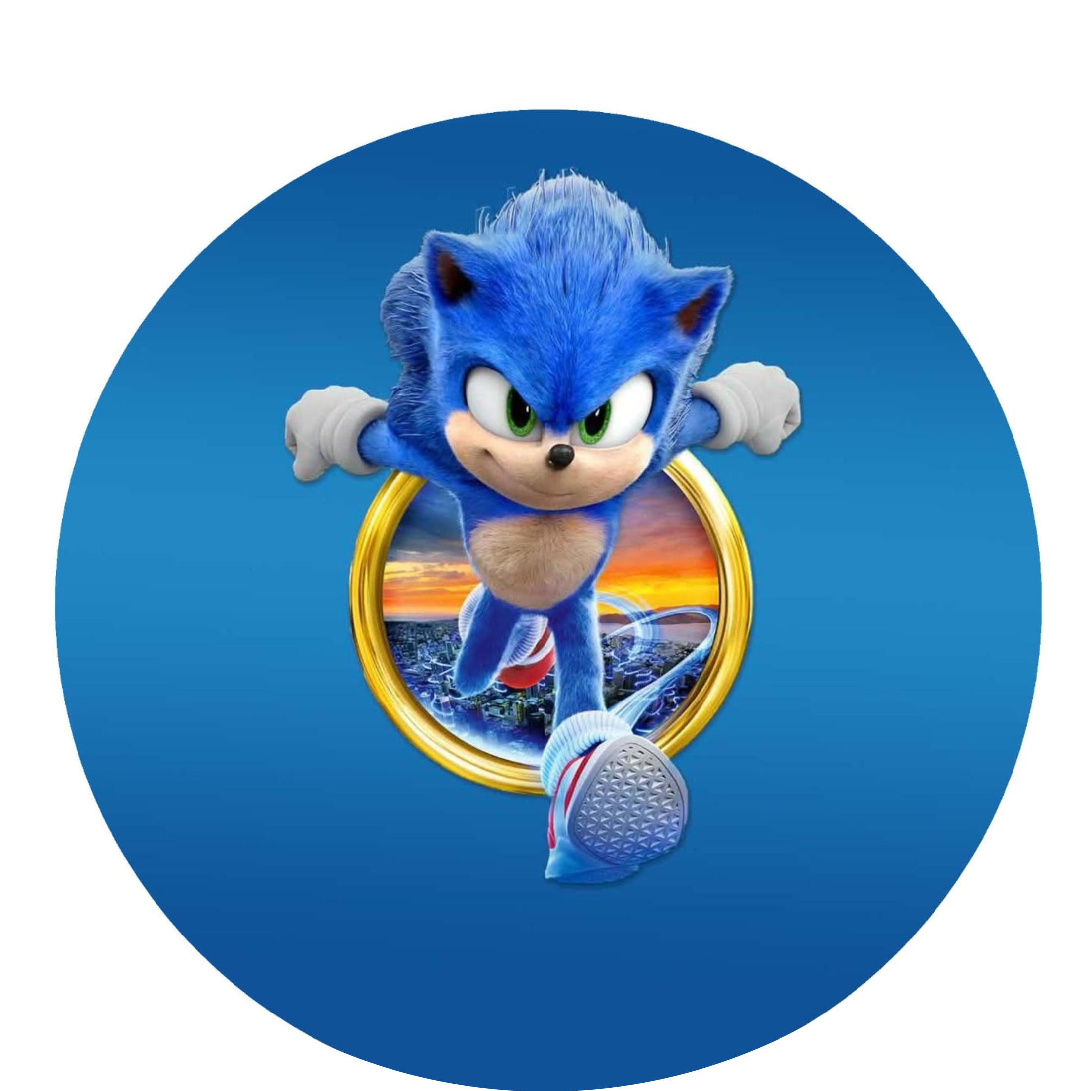 Sonic i fart Toppers Drinktoppers 6 stk Ø8 cm