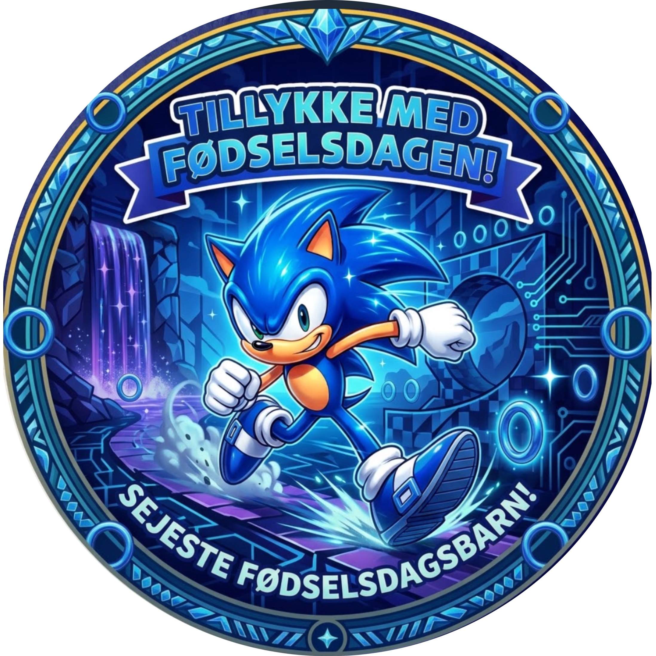 Sonic i fart 2 Toppers Drinktoppers 6 stk Ø8 cm