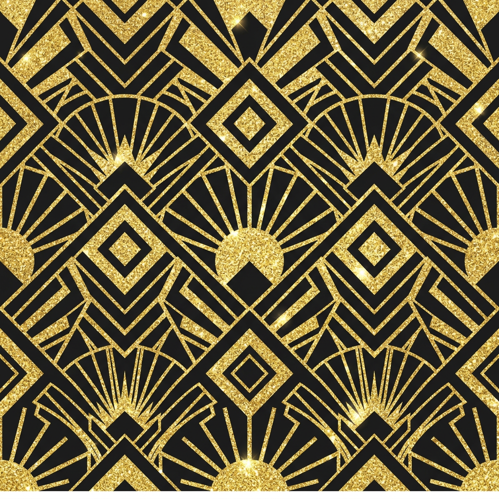 Sort Art Deco Toppers Drinktoppers 6 stk Ø8 cm