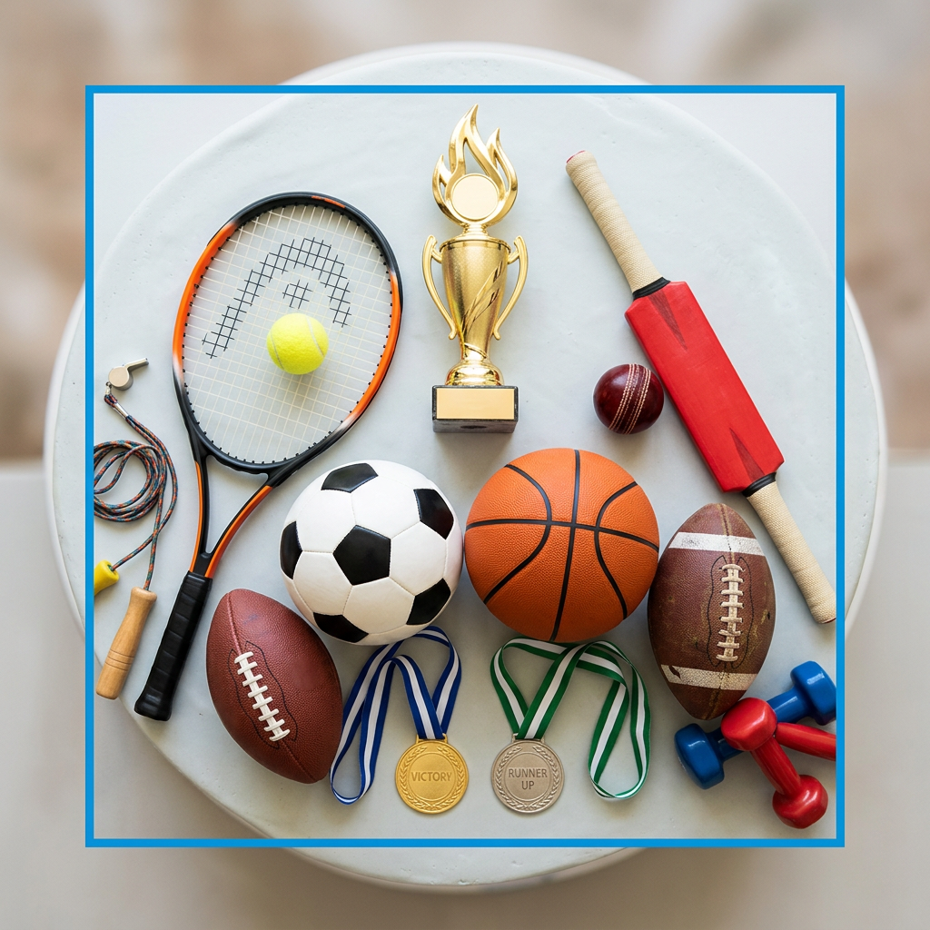 Sportslig Sejr Kage Toppers Drinktoppers 6 stk Ø8 cm