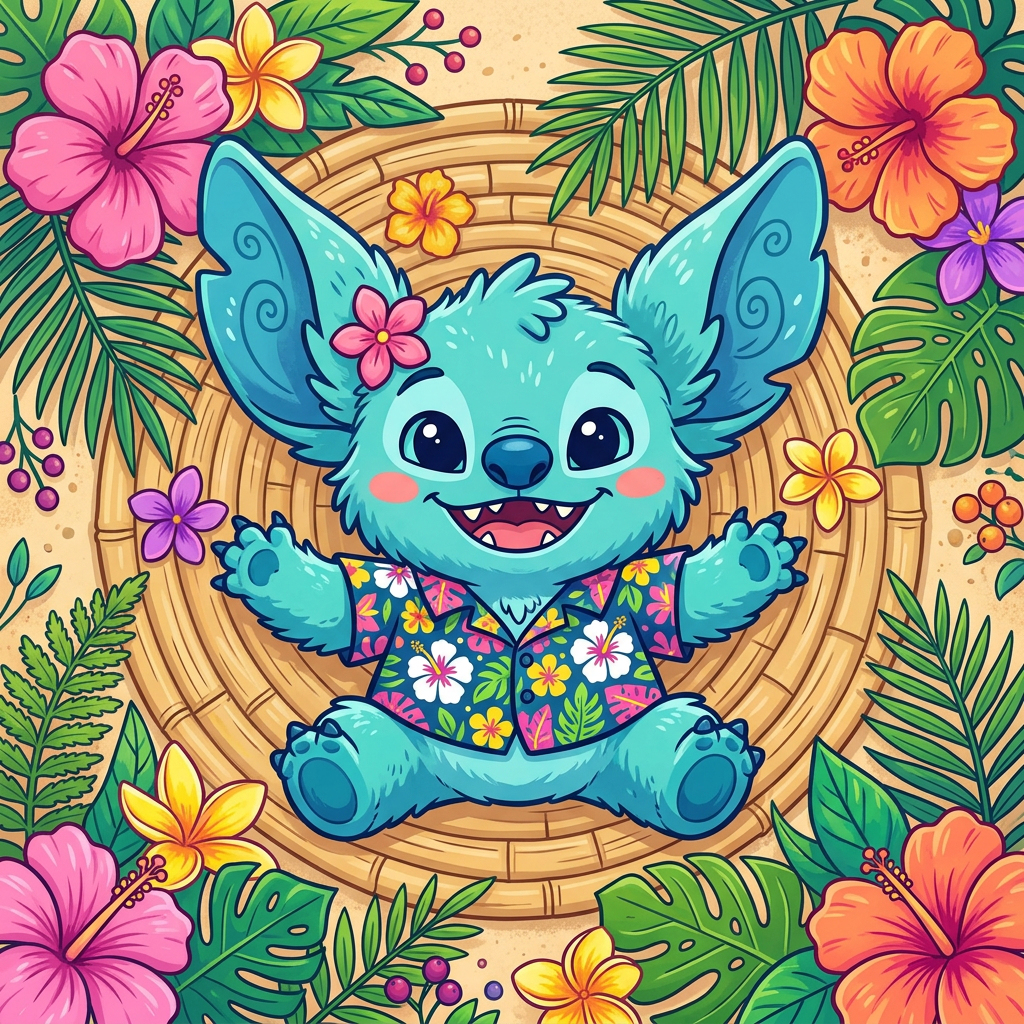 Hawaii Stitch Sommer Toppers Drinktoppers 6 stk Ø8 cm