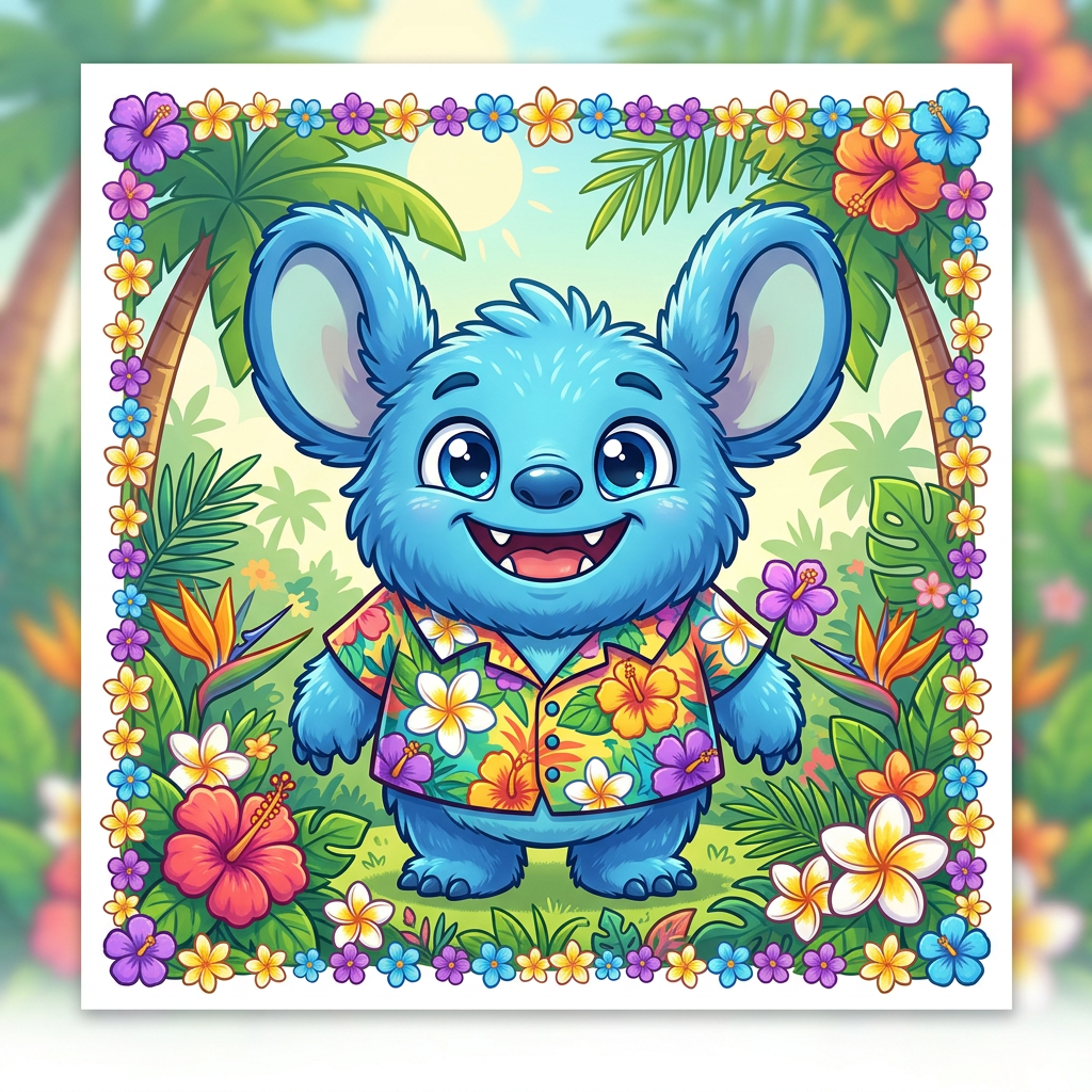 Stitch Sommer Sjov Toppers Drinktoppers 6 stk Ø8 cm