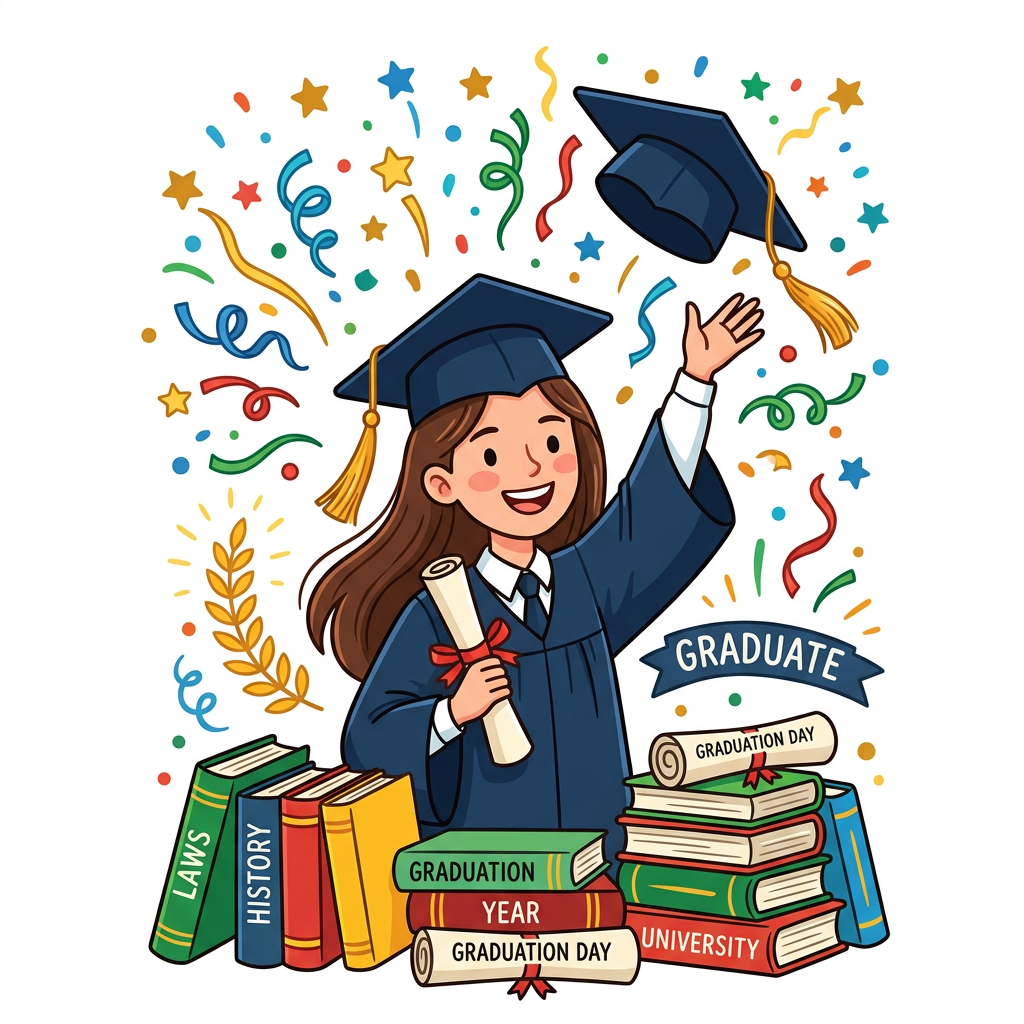 Glad Student Fejrer Toppers Drinktoppers 6 stk Ø8 cm