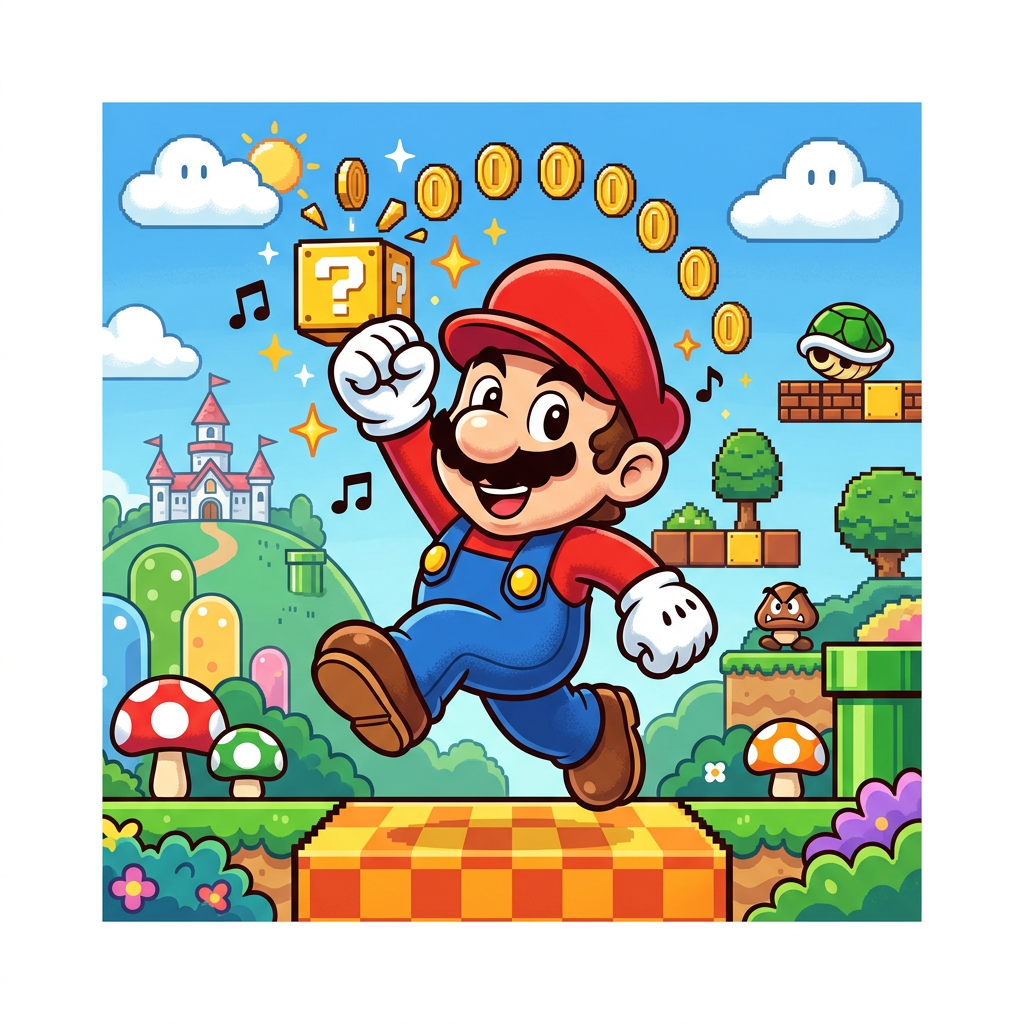 Munter Mario Eventyr Toppers Drinktoppers 6 stk Ø8 cm