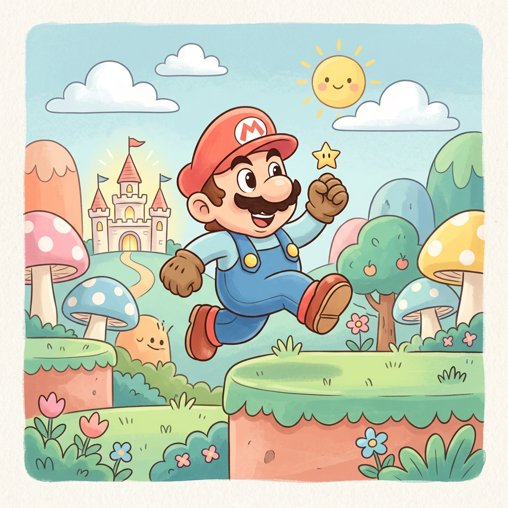 Mario Eventyr Slot Toppers Drinktoppers 6 stk Ø8 cm