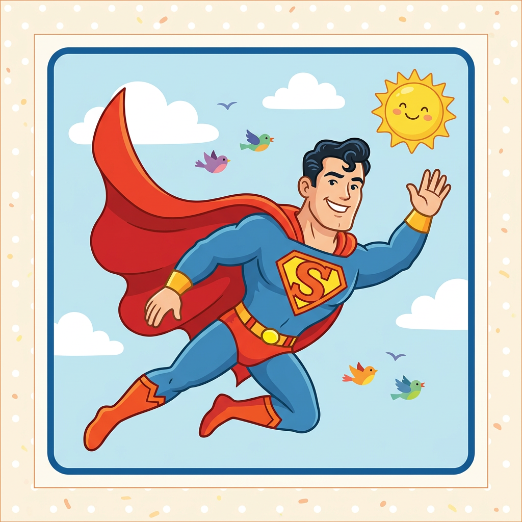 Superman Flyver Glad Toppers Drinktoppers 6 stk Ø8 cm
