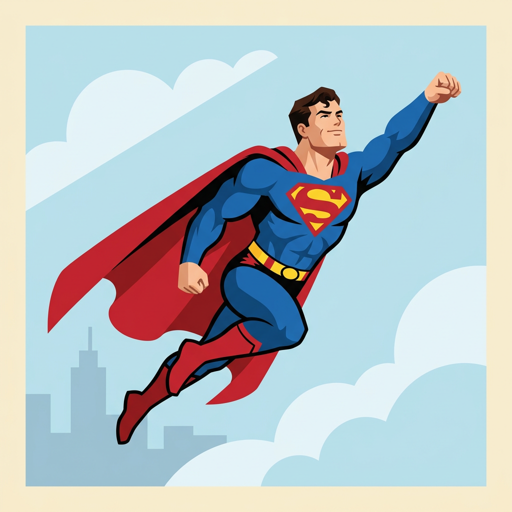 Flyvende Superman Helt Toppers Drinktoppers 6 stk Ø8 cm